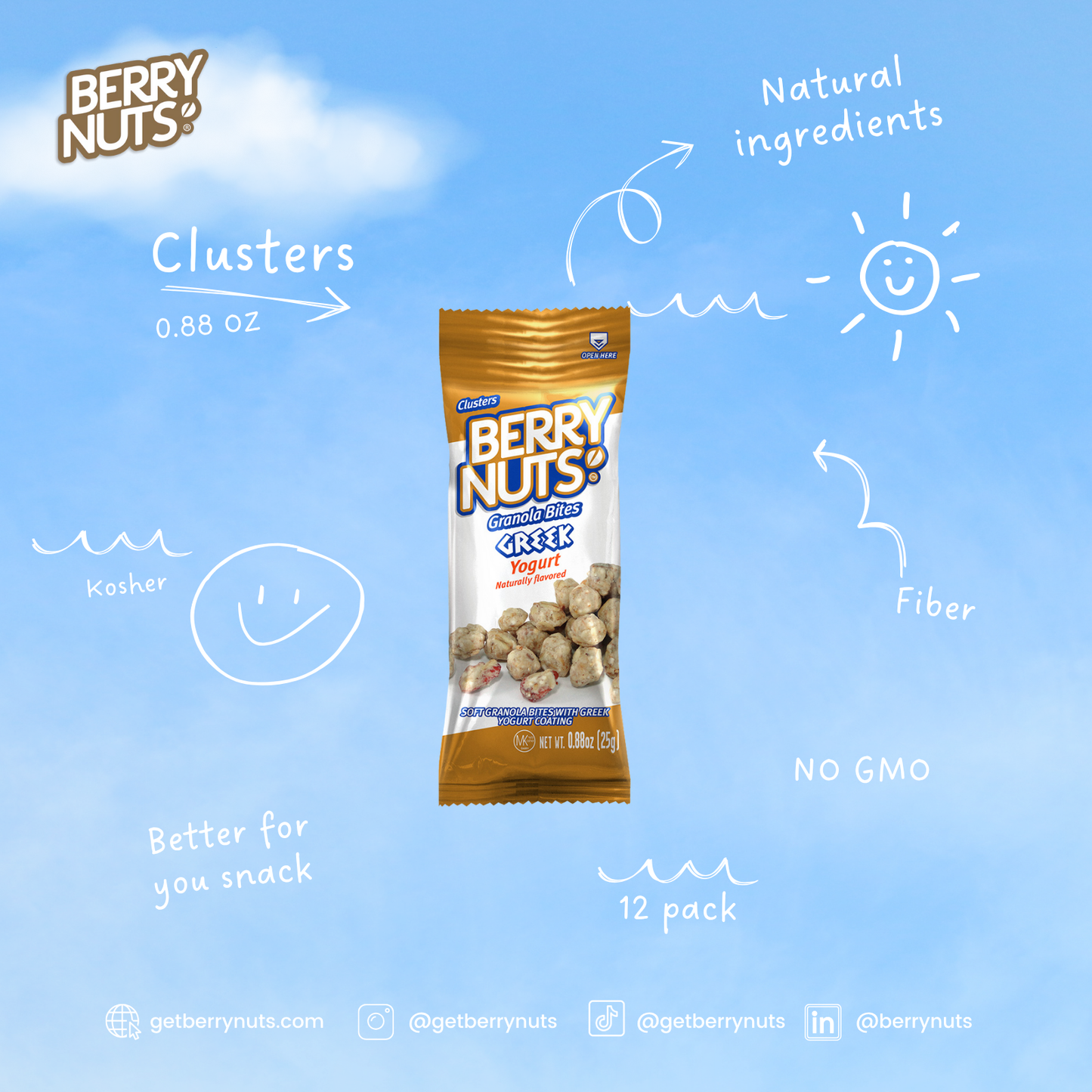 Berry Nuts® Greek Yogurt Granola Bites 0.88oz (100 Pack)