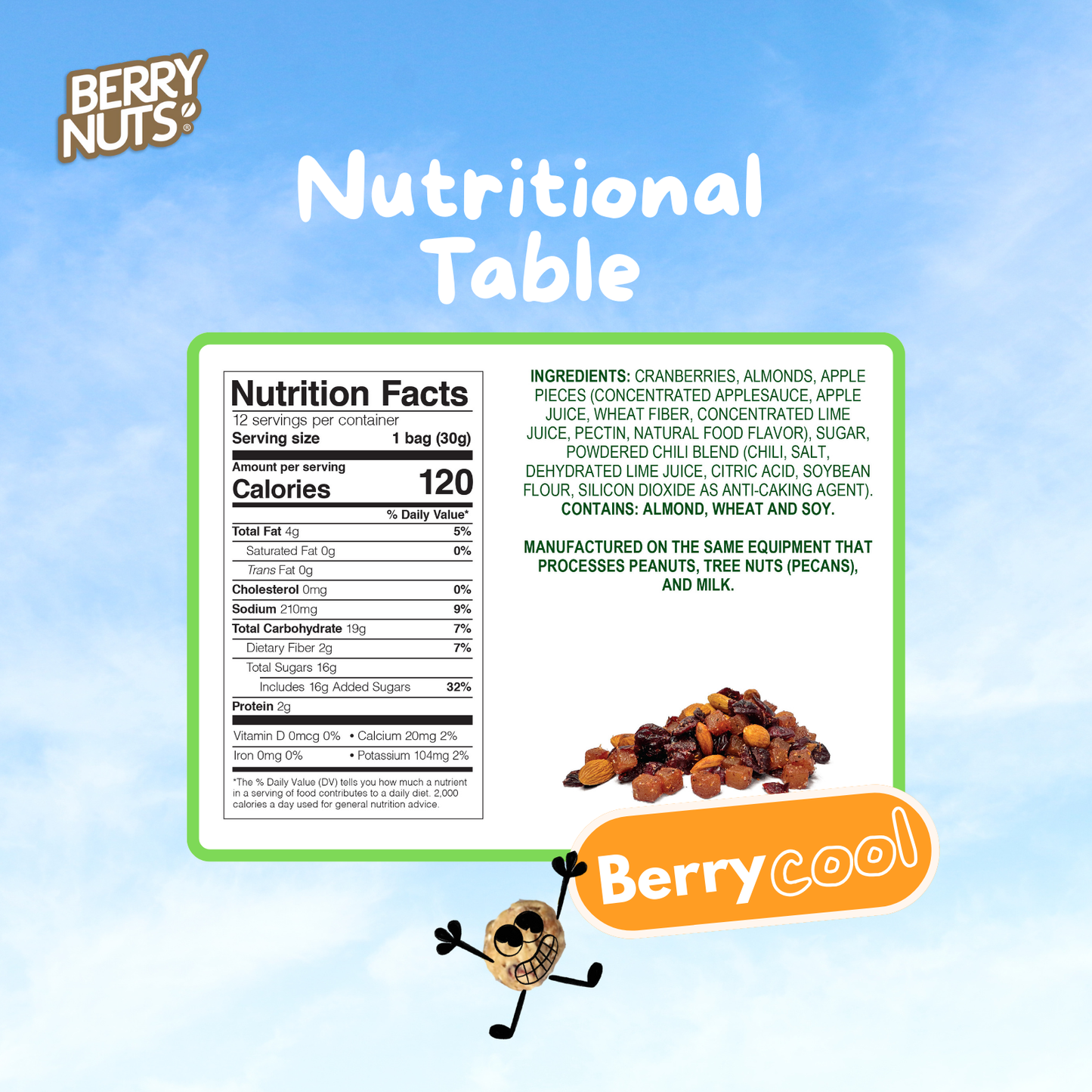 Apples, Almonds & Spicy Cranberries Mix 12 Pack (12x1.06 Oz)