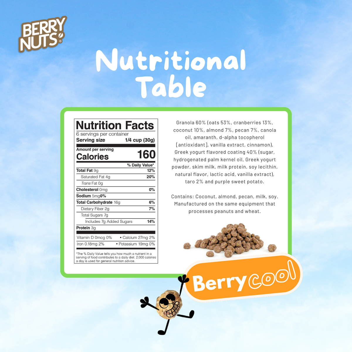 Berry Nuts® Greek Yogurt Taro Granola Bites 6.34 Oz