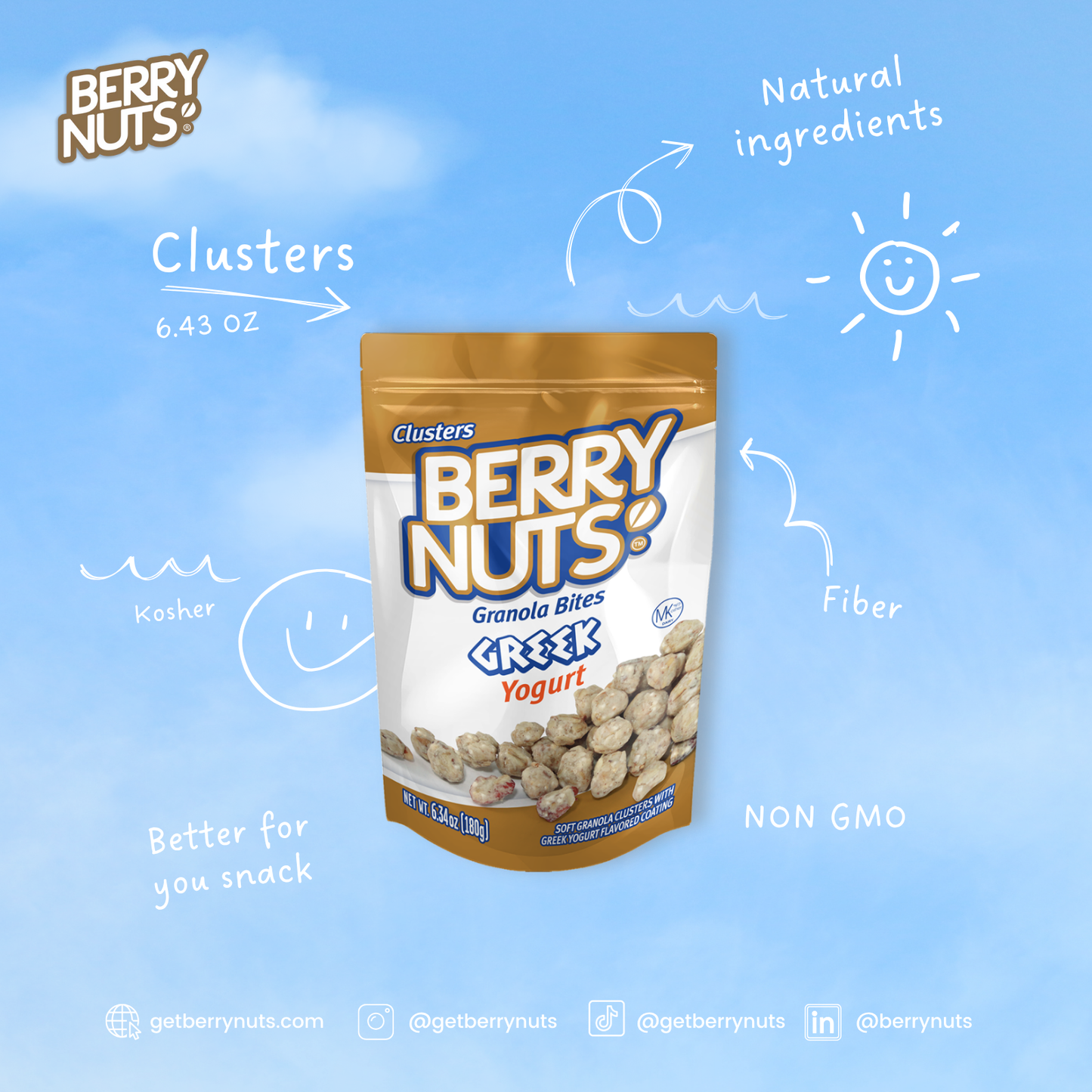 Berry Nuts® Greek Yogurt Granola Bites 15 Pack (15x6.34 Oz)