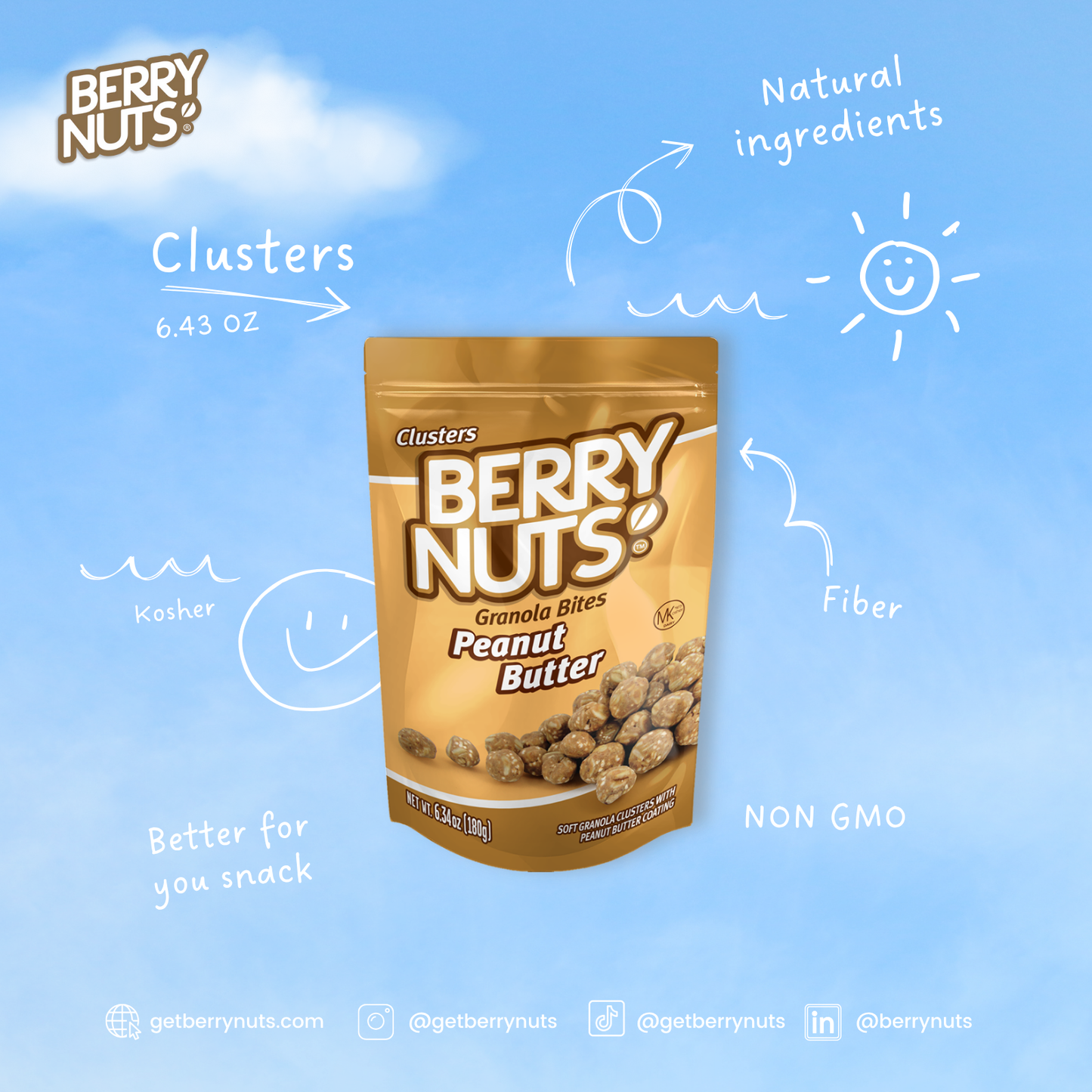 Berry Nuts® Peanut Butter Granola Bites 15 Pack (15x6.34 Oz)