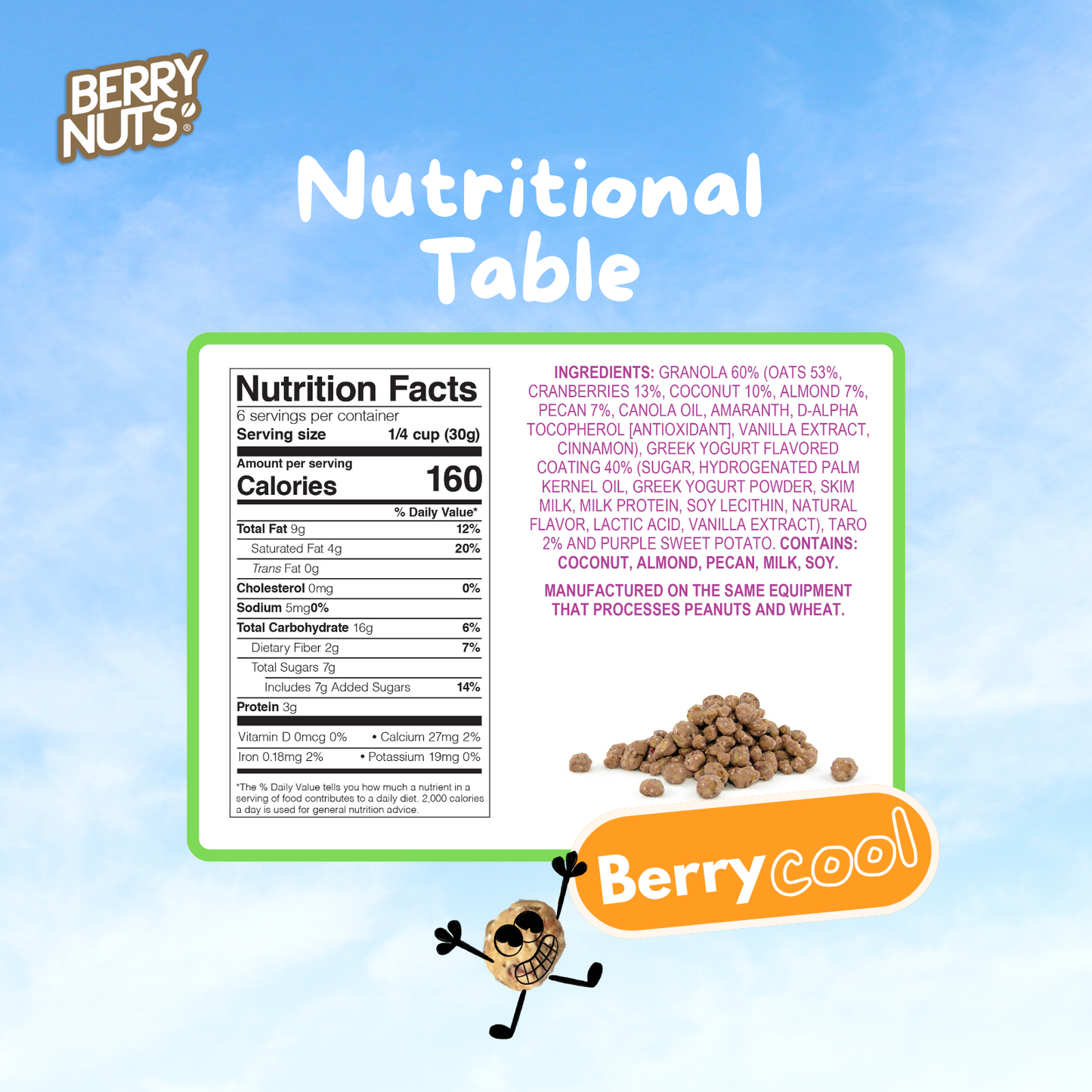 Berry Nuts® Greek Yogurt Taro Granola Bites 6.34 Oz