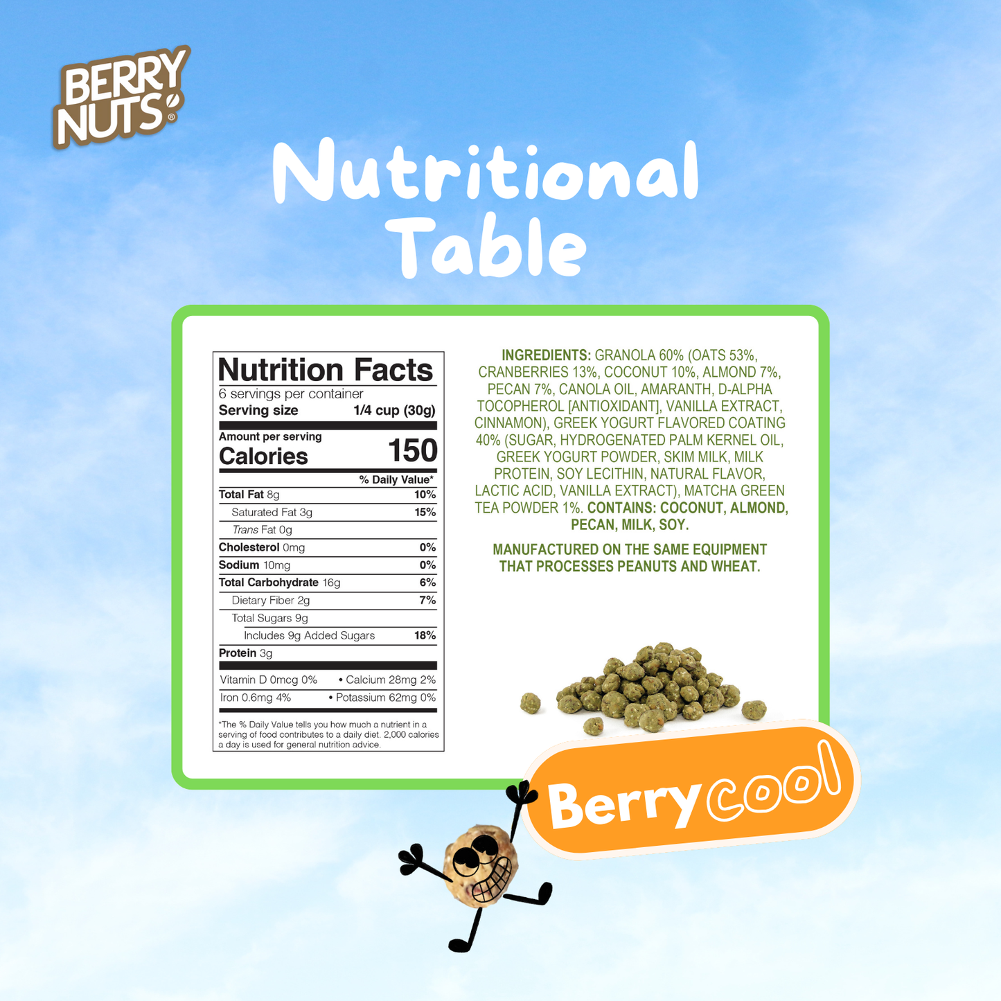 Berry Nuts® Greek Yogurt Matcha Granola Bites 6.34 Oz