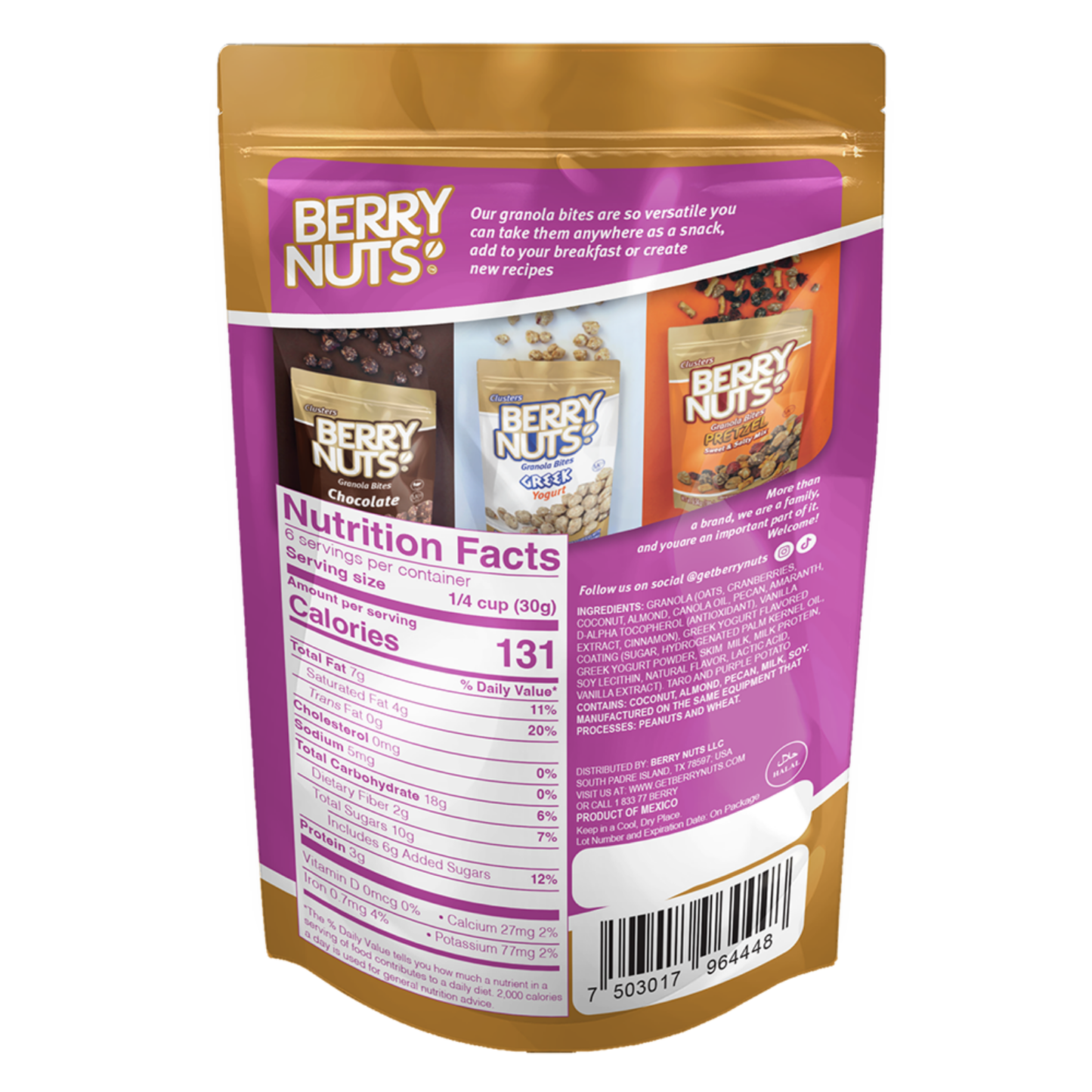 Berry Nuts® Greek Yogurt Taro Granola Bites 15 Pack (15x6.34 Oz)