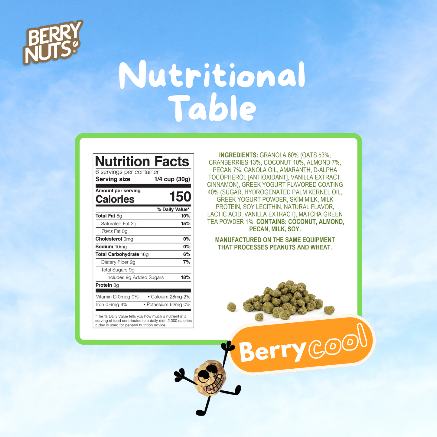 Berry Nuts® Greek Yogurt Matcha Granola Bites 15 Pack (15x6.34 Oz)
