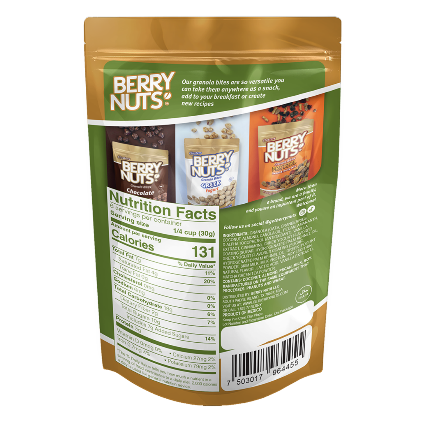 Berry Nuts® Greek Yogurt Matcha Granola Bites 15 Pack (15x6.34 Oz)