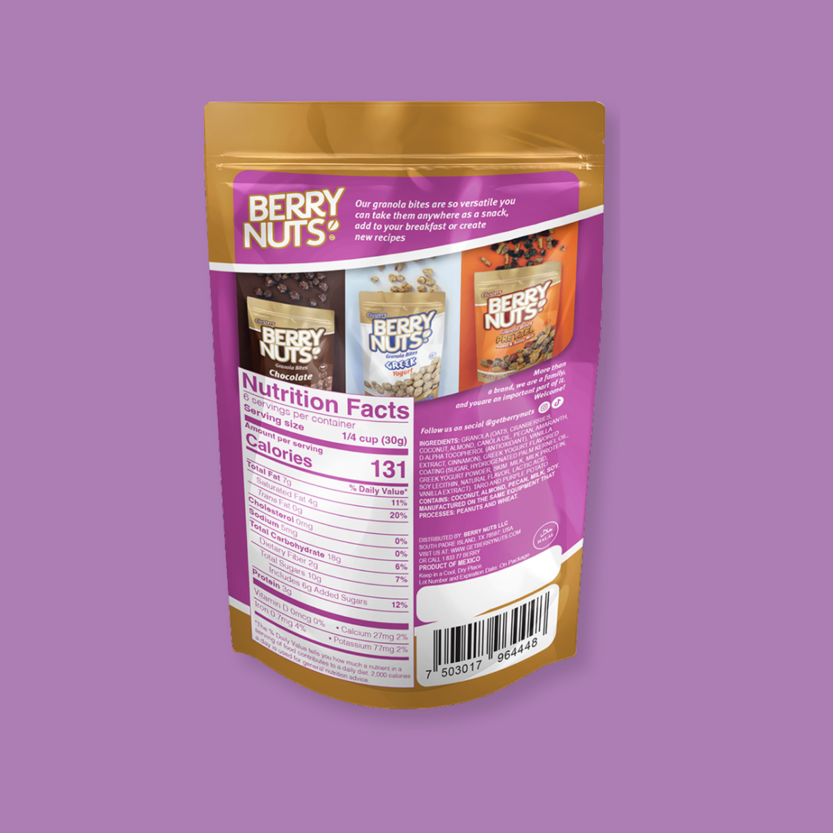 Berry Nuts® Greek Yogurt Taro Granola Bites 6.34 Oz