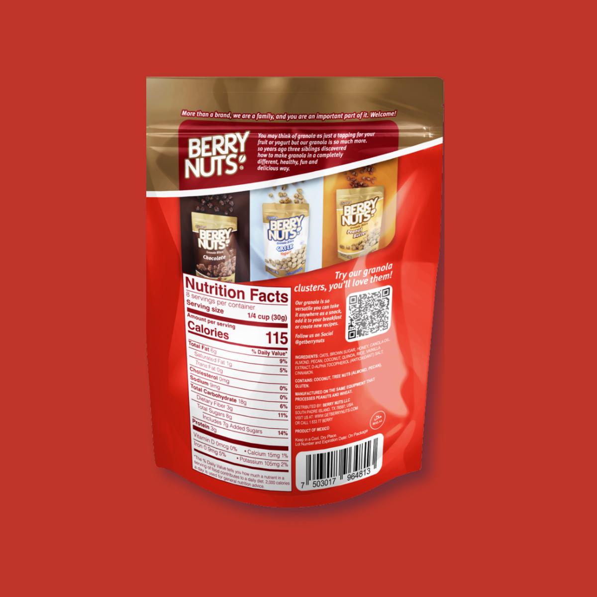 Berry Nuts® Pecans, Almonds & Quinoa Granola 9 Oz