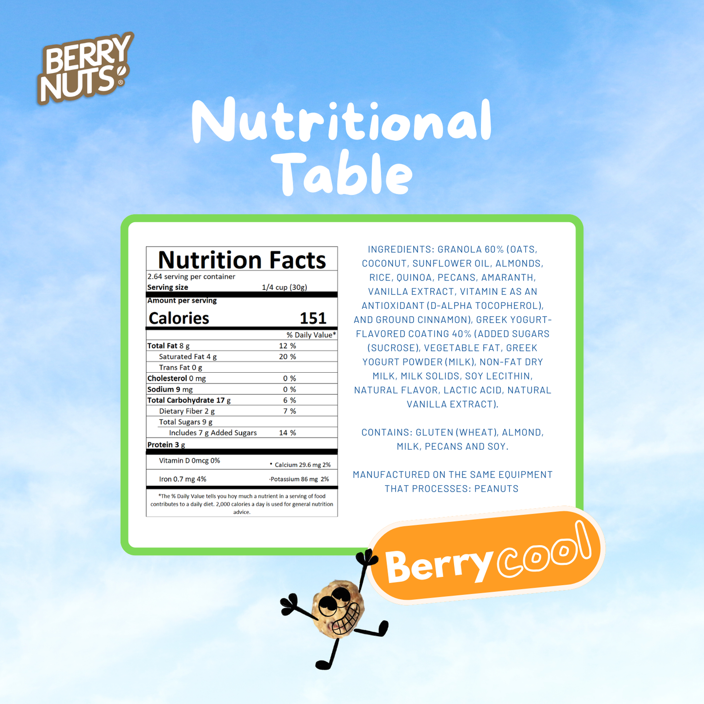 Berry Nuts® Greek Yogurt Crunchy Clusters 2.8 Oz