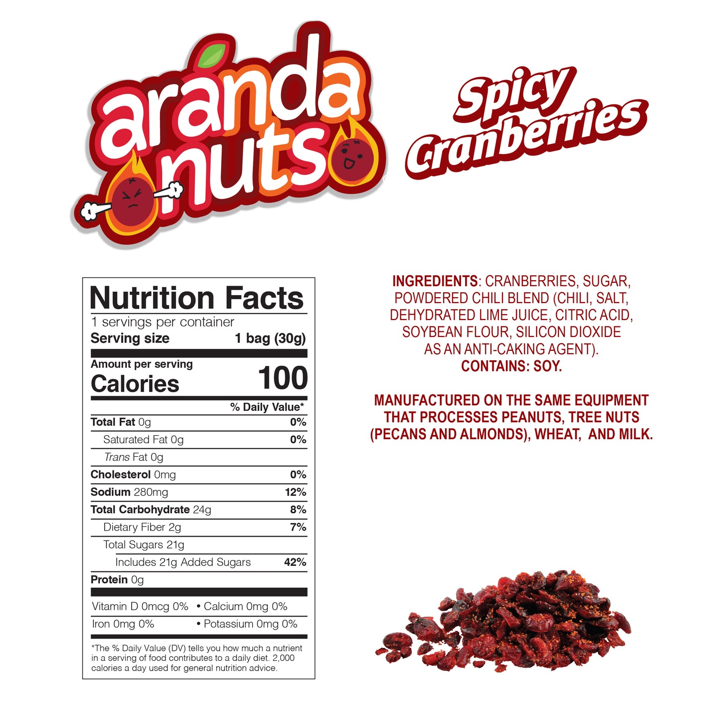 Spicy Cranberries 1.06 Oz.