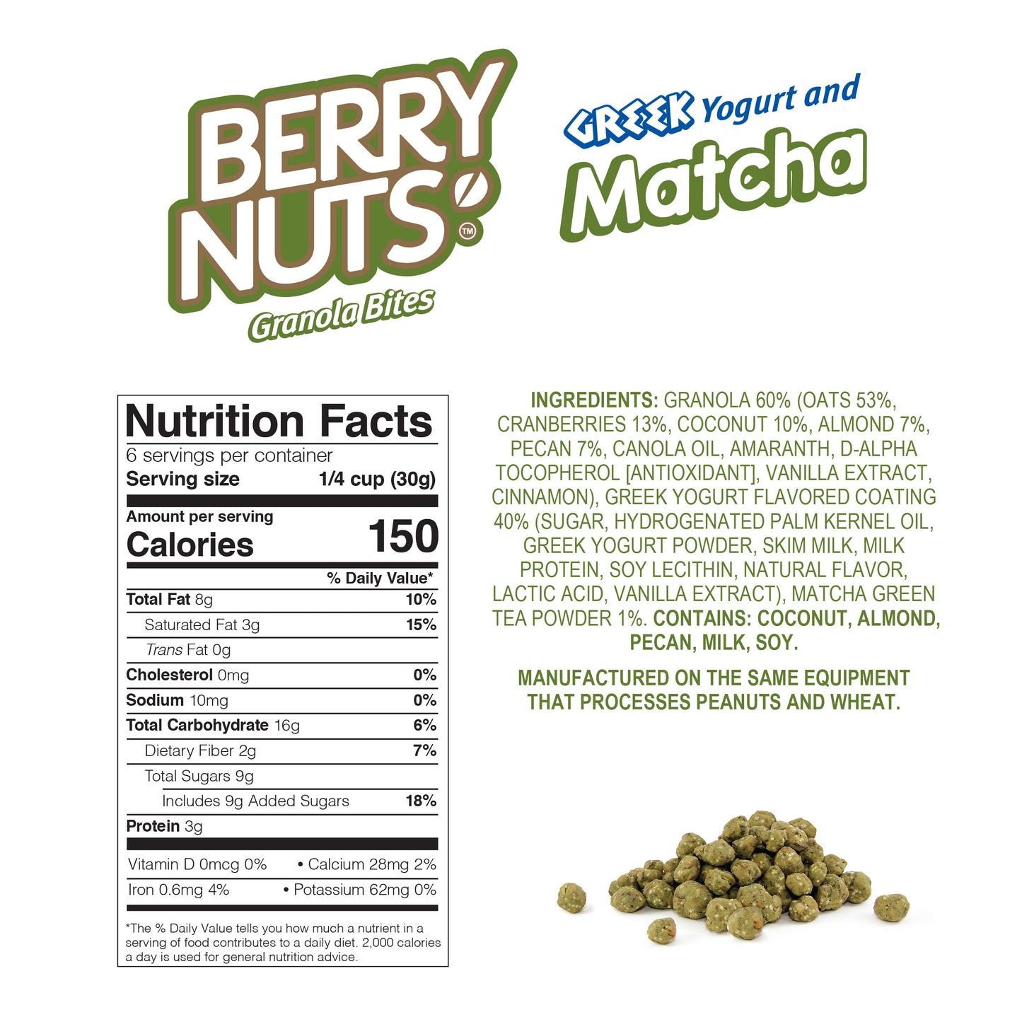 Berry Nuts® Greek Yogurt Matcha Granola Bites 6.34 Oz