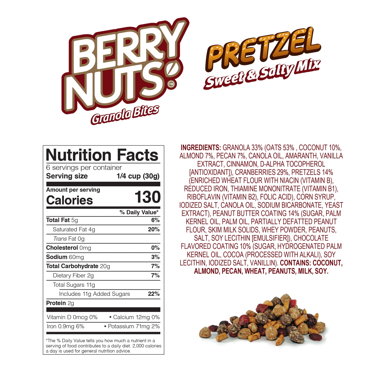 Berry Nuts® Pretzel Mix Granola Bites 12 Pack (12x.88 Oz)